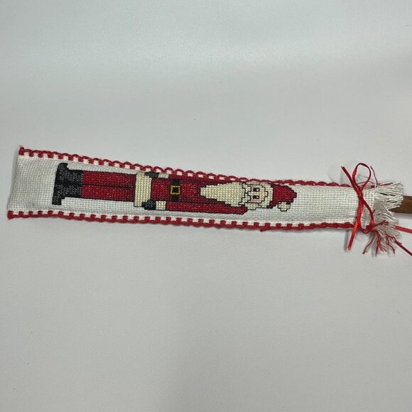 Handmade Christmas Ornament Santa Cross-Stitch Cinnamon Stick - Picture 4 of 8